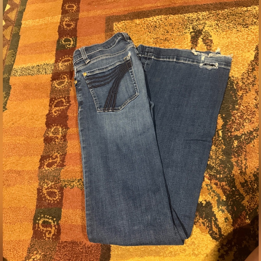 7 For All Mankind Dark Blue Straight Leg Jeans